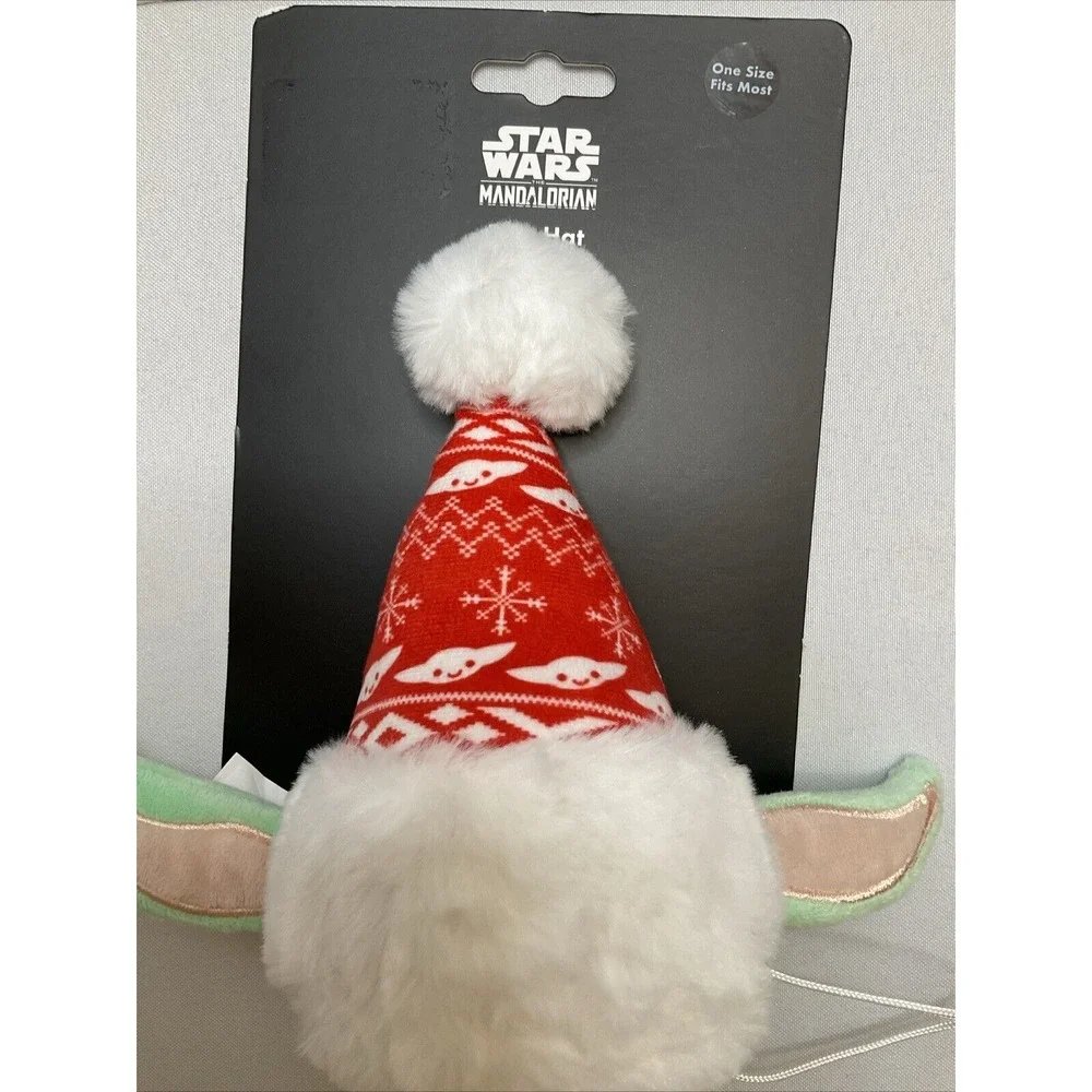 Star Wars Mandalorian Yoda Ears‎ Christmas Santa Dog Hat New One Size Fits Most
